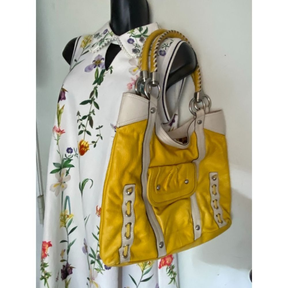 B. makowsky Yellow Leather Shoulder/ Handbag - Picture 8 of 14